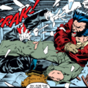 Wolverine crashes through a windshield