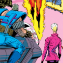 Cable, inexplicably, has a hover bike and this is the clearest image of it